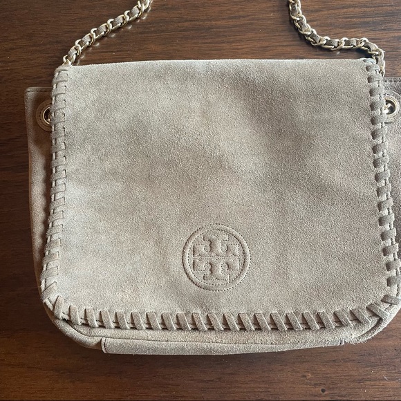 Tory Burch Tan Suede Crossbody Bag - Picture 2 of 16